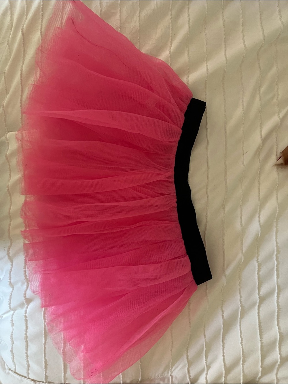 GORE-TEX Hot Pink Tulle Skater Skirt with Black Waistband